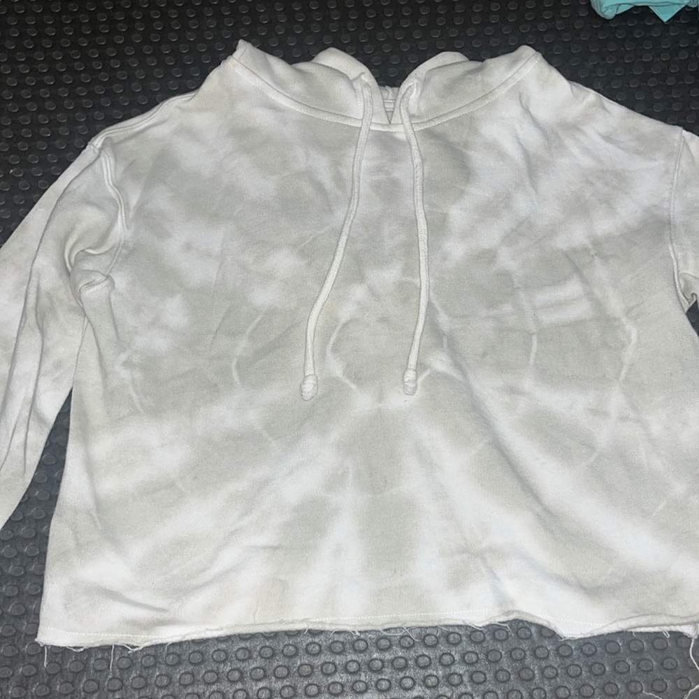 Light green tie dye cropped hoodie